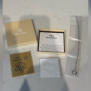 Annmaka Silver Necklace with Circular Pendant 30th Birthday Gift
